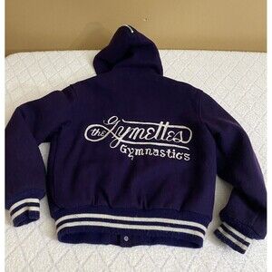 Vintage The Lynettes Gymnastics USA Made Butwin  Purple Varsity Jacket Size S